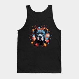 pitbull firework 4th of july Tank Top